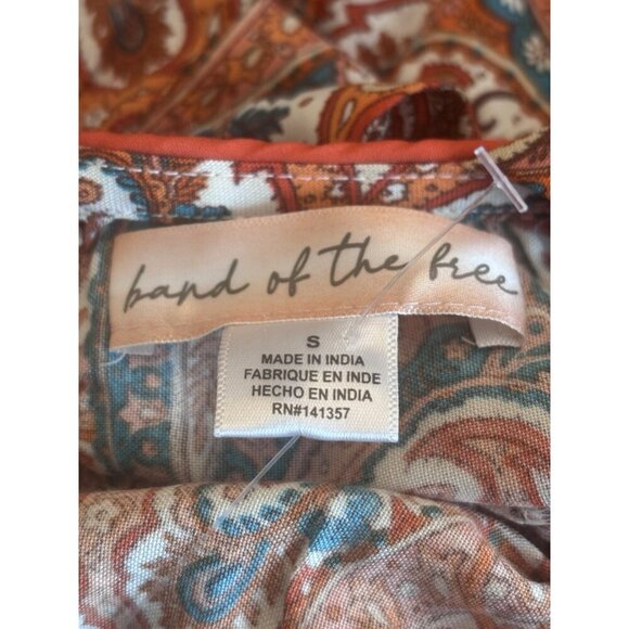 NWT Band Of The Free Womens Size S Orange Paisley Maxi Dress Floral Sleeveless - Picture 5 of 5